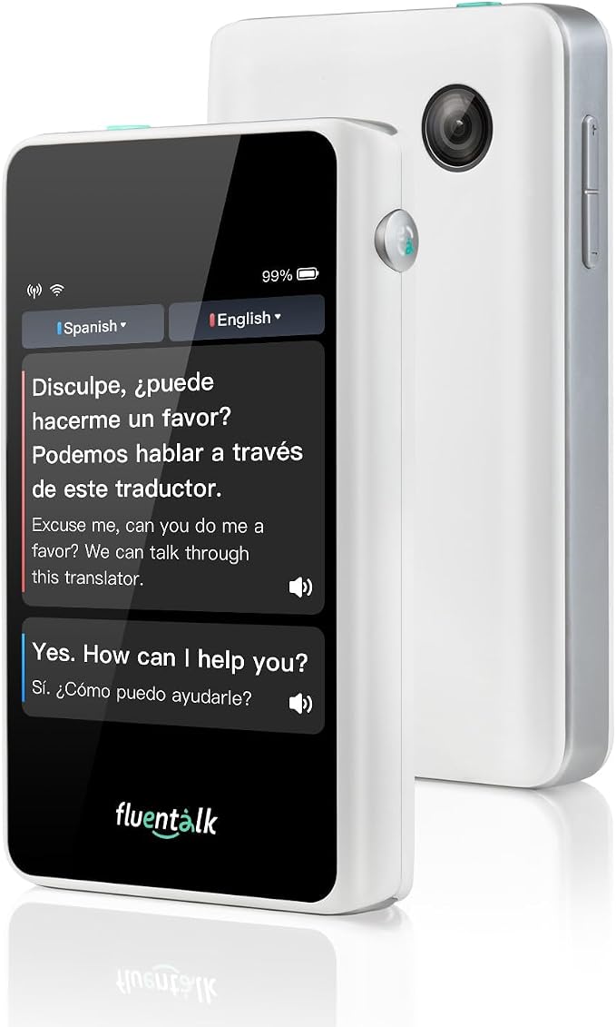 Timekettle, Fluentalk T1 Mini Translator Device No WiFi Needed, Built in 1-Year by Fluentalk