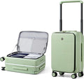 Hanke Top Opening Carry On Luggage, 20 Inch Zipperless Aluminum Frame Wide by Hanke