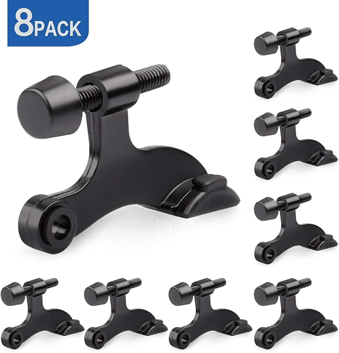 HOMOTEK 8 Pack Hinge Pin Black Door Stopper, Adjustable Deluxe Heavy Duty Door - Image 7