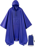 salamra Hooded Rain Poncho Waterproof Raincoat Jacket by salamra