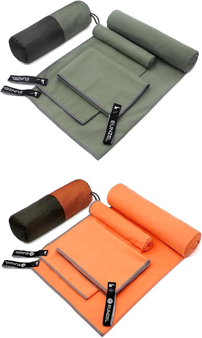 Eunzel 2 Pack Quick Dry Camping Towel, Microfiber Travel Towel 3 Size at 1 Pack by EUNZEL