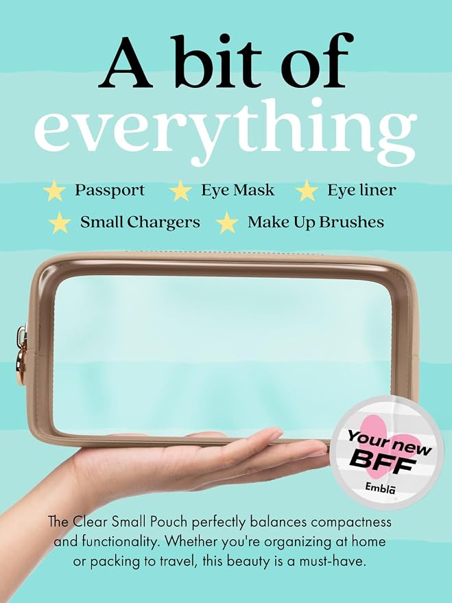 Clear Makeup Bag Zipper Pouch, Transparent Cosmetic Case Organizer, TSA - Image 3