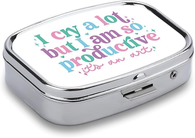 Metal 2 Compartment Pill Organizer Travel Friendly Portable Compact Pill Box - Image 3
