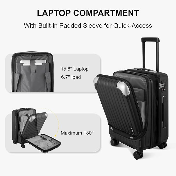 LEVEL8 Grace Hard Shell Carry on Luggage - Image 3