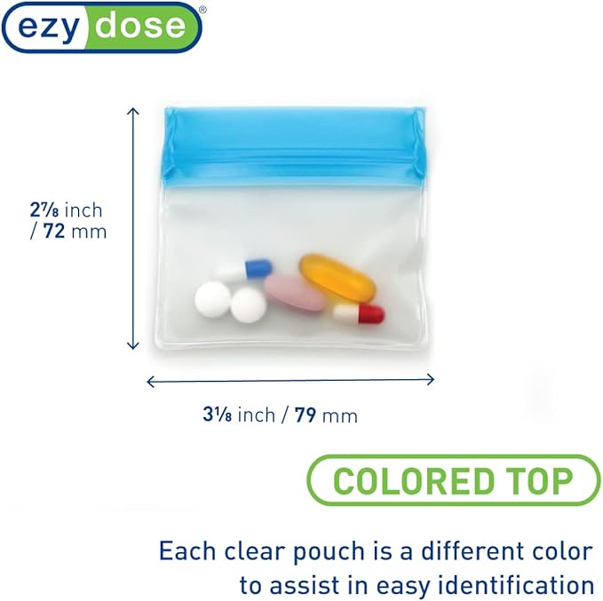 EZY DOSE Reusable 7-Day Pill Pouch Set, Durable Multi-Purpose Travel-Sized - Image 3