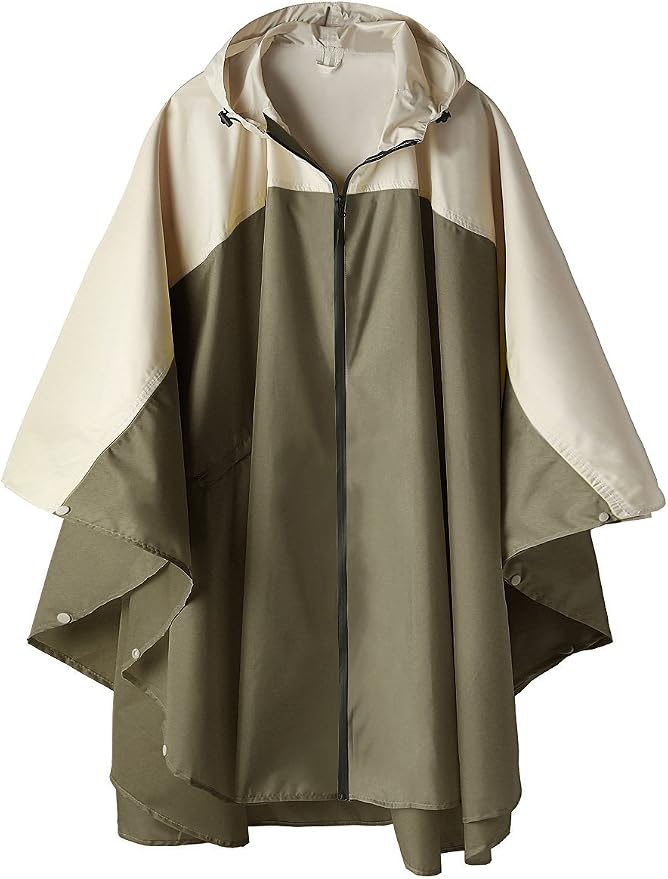 SaphiRose Unisex Rain Poncho Hooded Waterproof Raincoat by SaphiRose