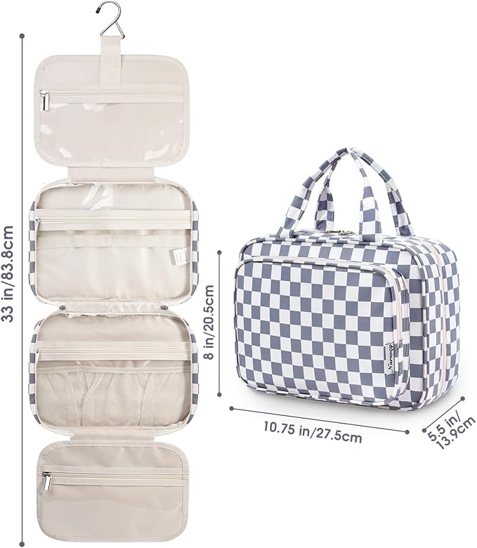Narwey Hanging Toiletry Bag for Women Travel Makeup Bag Organizer Toiletries - Image 8