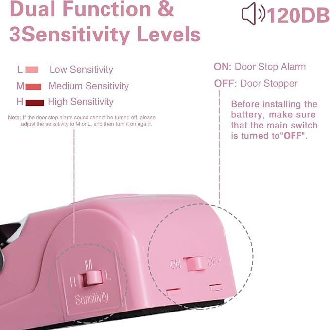 2 Pack Portable Door Stop Alarm, Door Stopper - Image 3