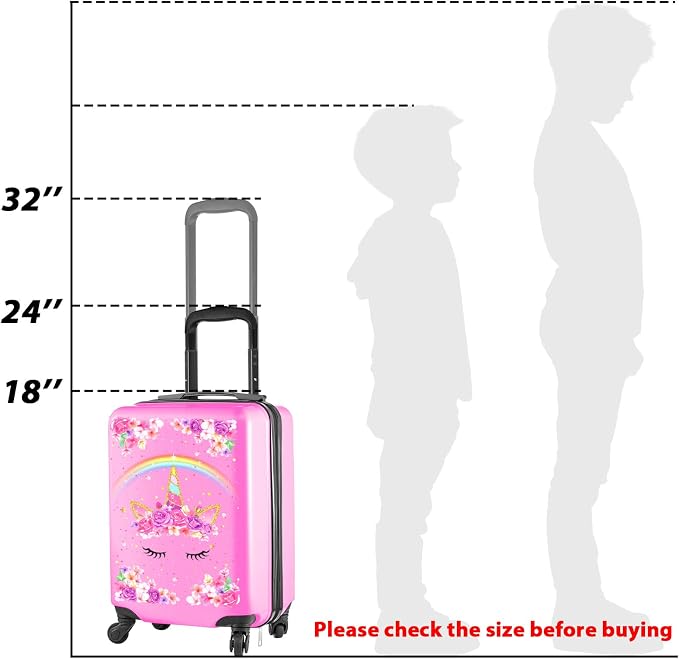 Sanwuta 4 Pcs Kids Luggage Set Kids Backpack Travel Rolling Suitcase - Image 3