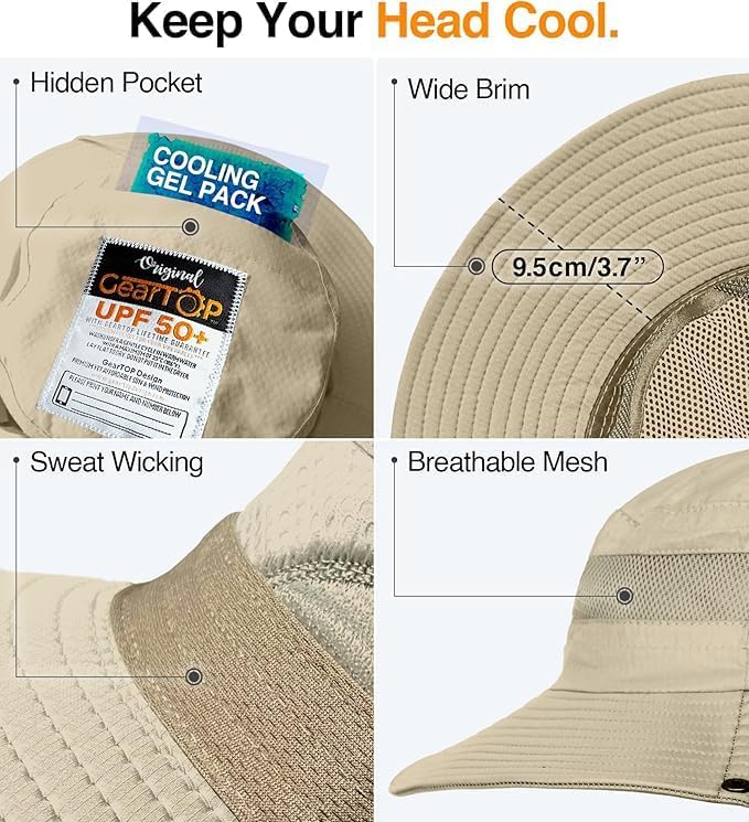 GearTOP Safari Sun Hat for Men and Sun Hats for Women UV Protection UPF 50+ - Image 5