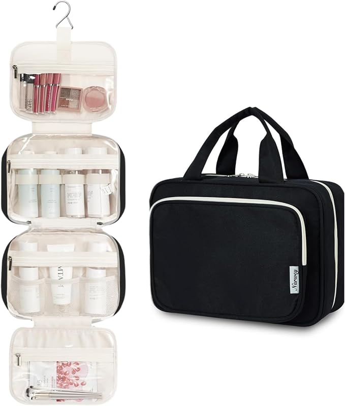 Narwey Hanging Toiletry Bag for Women Travel Makeup Bag Organizer Toiletries - Image 2