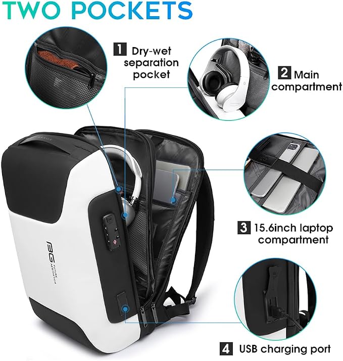 BANGE Business Laptop Backpack Fits 15.6 Inch Notebook, Anti Theft Work Backpack - Image 2
