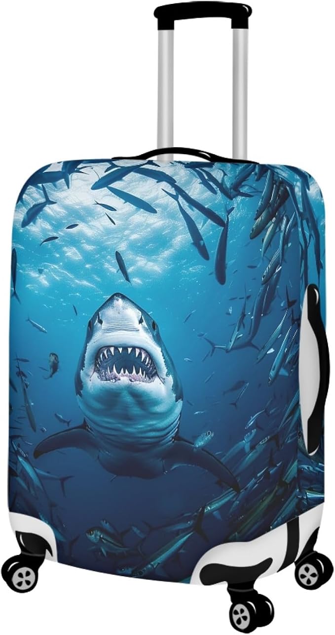Seadworld Shark Luggage Cover 18-21 Inch High Elastic Thickened Travel Suitcase - Image 2