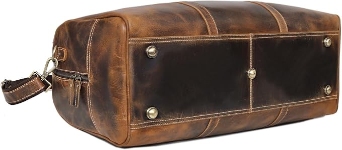 Leather Travel Duffel Bags for Men and Women Full Grain Leather Overnight - Image 7