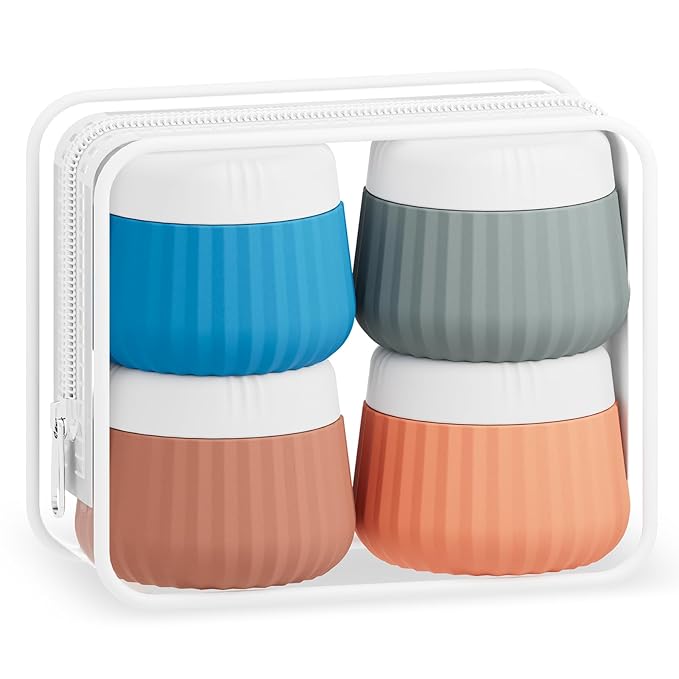 Travel Containers for Toiletries 4 Pack, TSA Approved Travel Size Toiletries by Mrsdry