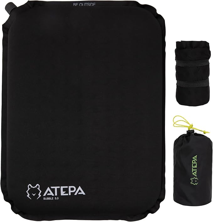 ATEPA Inflatable Stadium Seat Cushion, Self-Inflating Memory Foam Stadium Seats by ATEPA