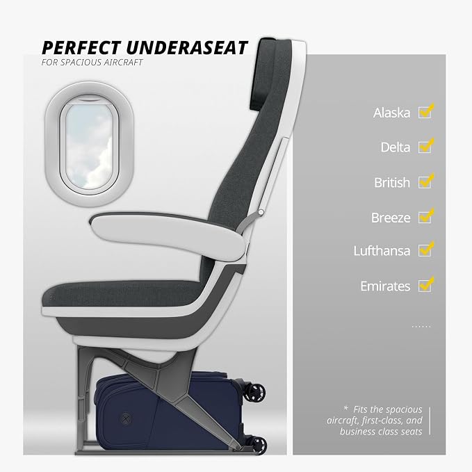 Verage Under Seat Luggage with Wheels, Softside Small Suitcase Spinner Carry On - Image 3