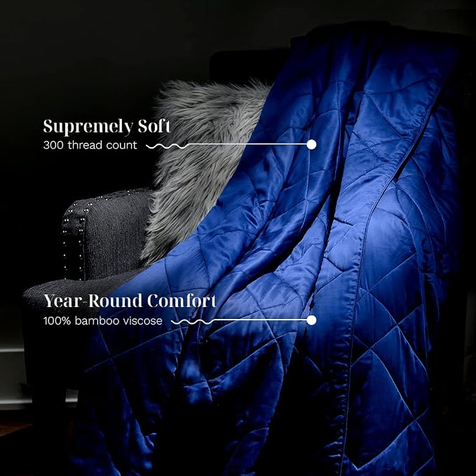 LUXOME Lightweight Blanket | 100% Rayon from Bamboo Fabric & Fill | King/Cal - Image 3