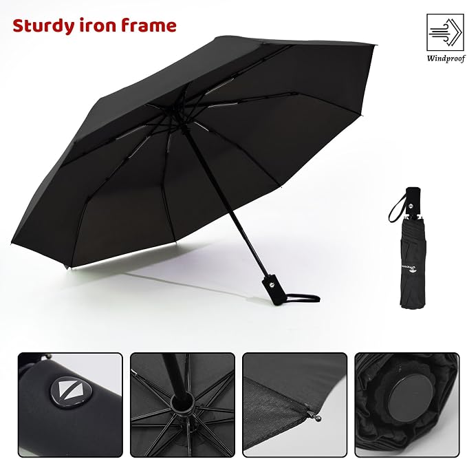 SY COMPACT Travel Umbrella Windproof Automatic Umbrellas Small Compact UV Sun - Image 2