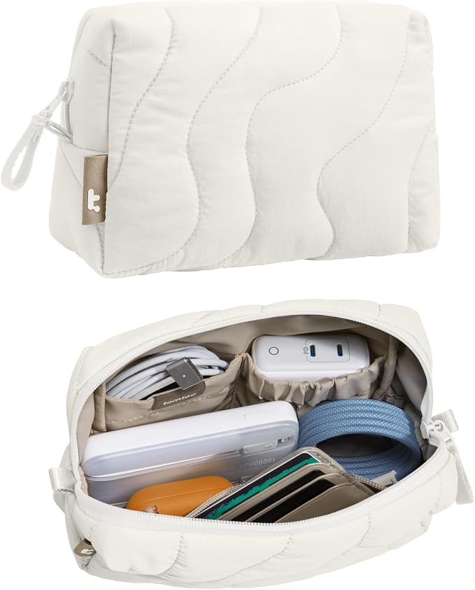 tomtoc Electronics Organizer Travel Case, Soft Puffy Organizer Bag Birthday by tomtoc