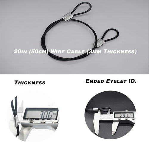 10 pcs 20 inch 3mm Thickness Stainless Steel Wire Cable - Image 2