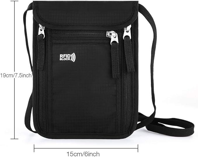 Travel Pouch Neck Wallet Family Passport Holder Organizer Case - Image 4
