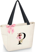 Vavabox Tote Bag, A-Z Initial Monogrammed Waterproof Tote Bag, Bridesmaid Gifts by Vavabox