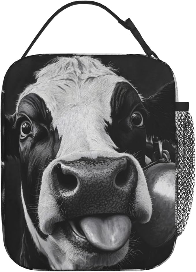 Cow Insulated Lunch Box for Women Men Cow Lunch Bag for Travel, or Fishing - Image 3