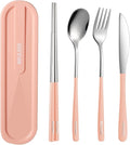Travel cutlery set, 18/8 stainless steel cutlery, Reusable utensils set by inkuleer
