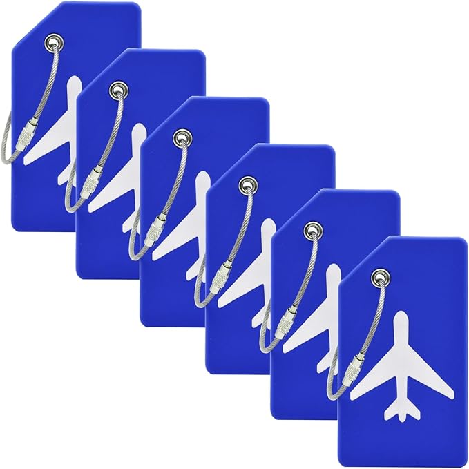6 Pack Silicone Luggage Tag for Suitcases by MODENGKONGJIAN