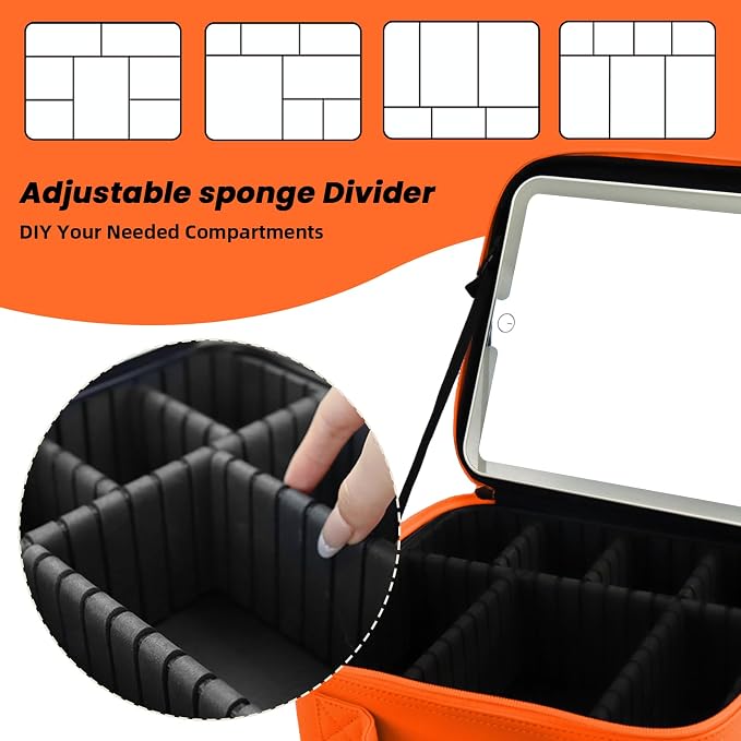 Travel Makeup Bag with LED Mirror and Light Travel Makeup Case Cosmetic - Image 4