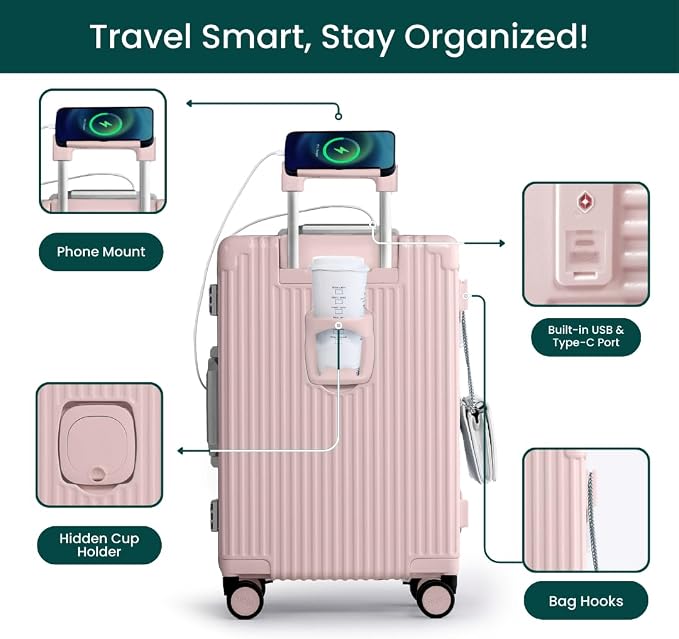 Nobl Travel Carry On Luggage, Noble Zipperless Aluminum Frame PC Hard Shell - Image 3