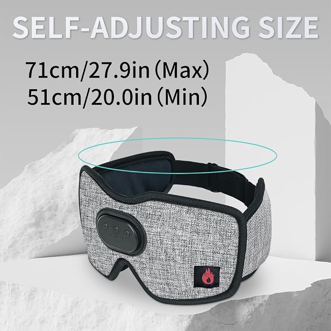 Heated Eye Mask with Bluetooth Headphones SYPVRY Wireless Sleep Eye Mask - Image 6