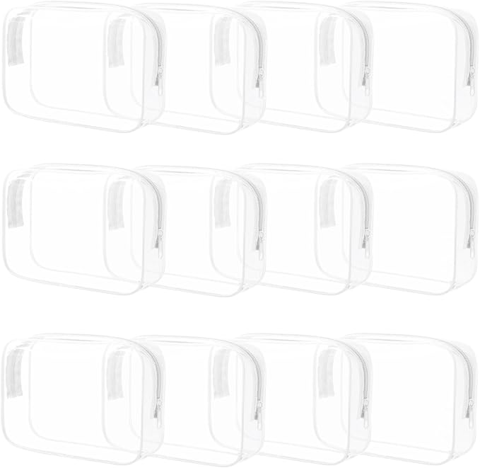 12 Pieces Clear Makeup Bags Bulk, PVC Waterproof Cosmetic Bag by Eilyliafe