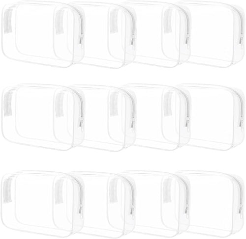 12 Pieces Clear Makeup Bags Bulk, PVC Waterproof Cosmetic Bag by Eilyliafe