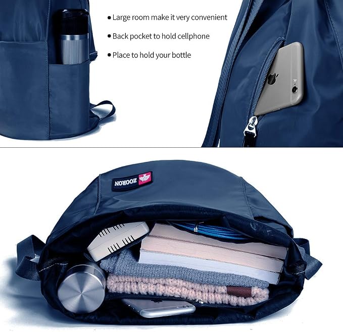ZOORON Waterproof Drawstring Gym Backpack Bag - Image 4