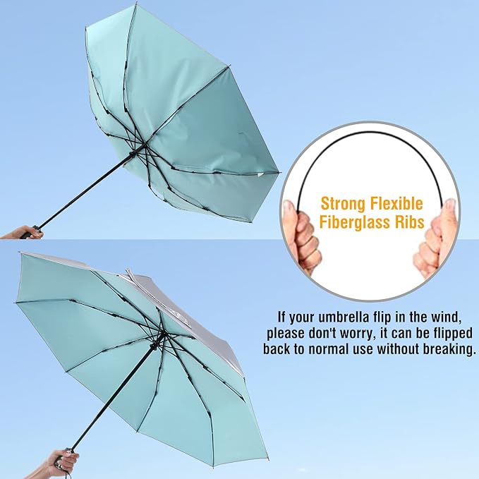 G4Free UPF 50+ UV Protection Large Travel Umbrella 42/46 Inch Auto Open Close - Image 6