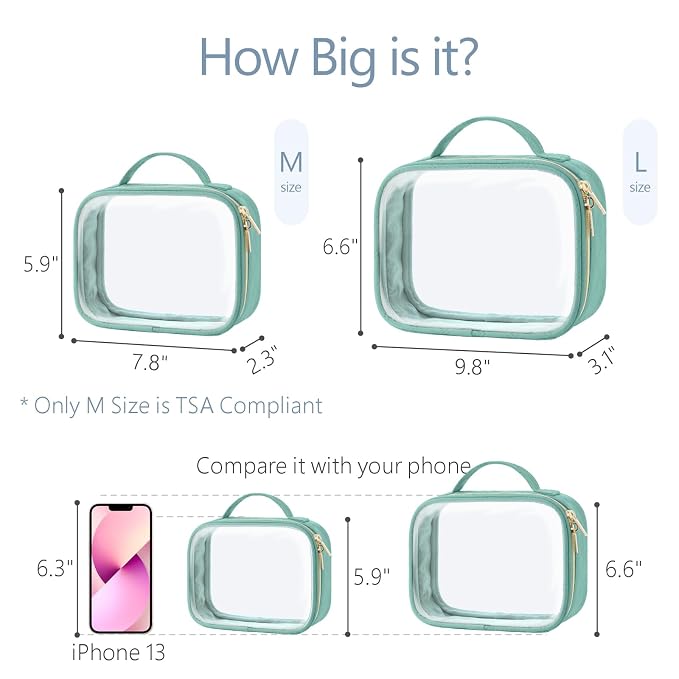 PACKISM TSA Approved Toiletry Bag, 2 Pack Clear Makeup Bags - Image 6