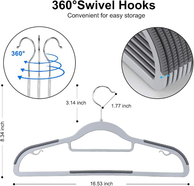 50-Pack Heavy-Duty Plastic Hangers - Image 2