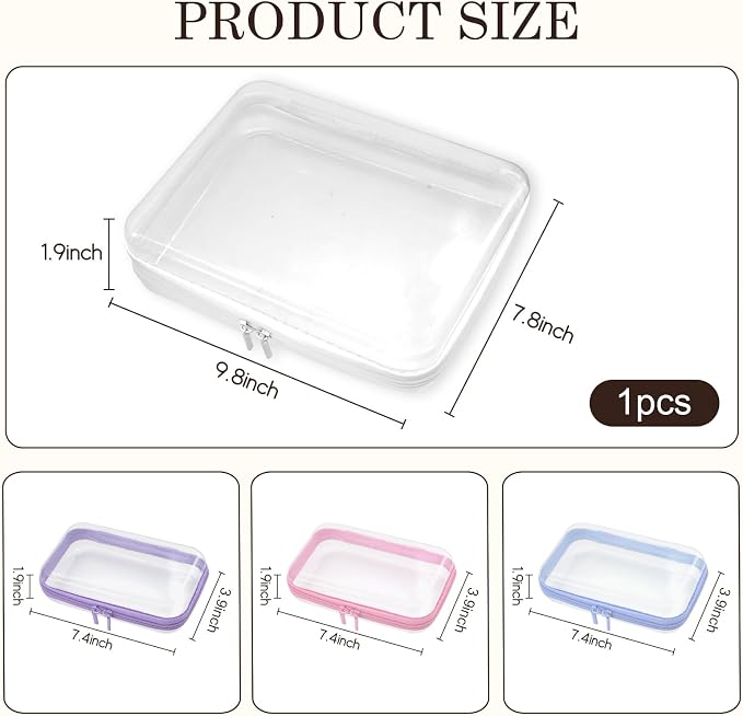 4PCS Clear Hard Zipper Case - Image 2