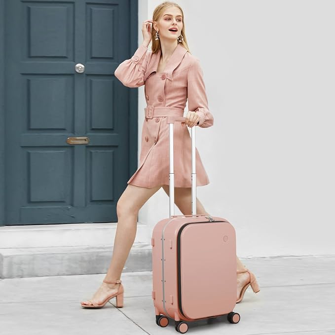 mixi Carry On Luggage, Travel Rolling Luggage Aluminum Frame PC Hardside - Image 2
