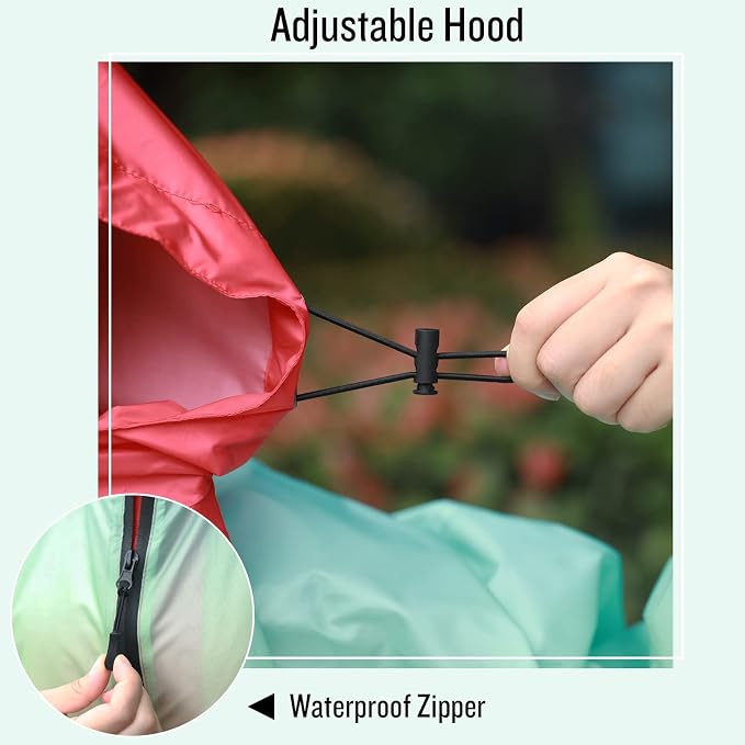 SaphiRose Rain Poncho Jacket Coat Hooded - Image 3