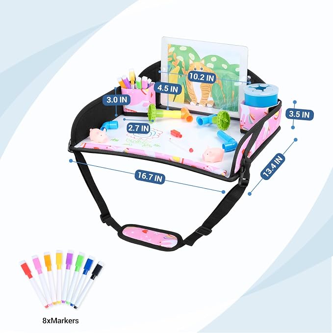 COOLBEBE Kids Travel Tray for Toddler Car Seat, Travel Tray for Airplane - Image 6