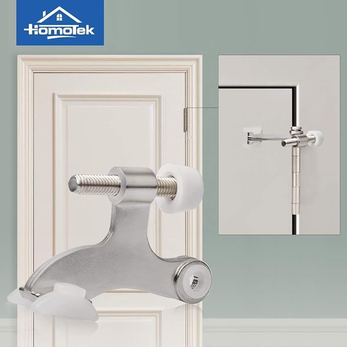HOMOTEK 12 Pack Hinge Pin Satin Nickel Door Stopper, Adjustable Deluxe Heavy - Image 6