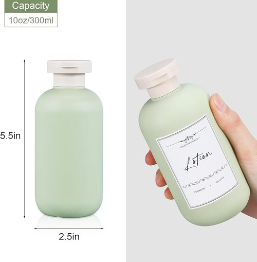 10 oz Plastic Travel Shampoo Bottles, Refillable Flip Cap Squeeze Bottles - Image 2