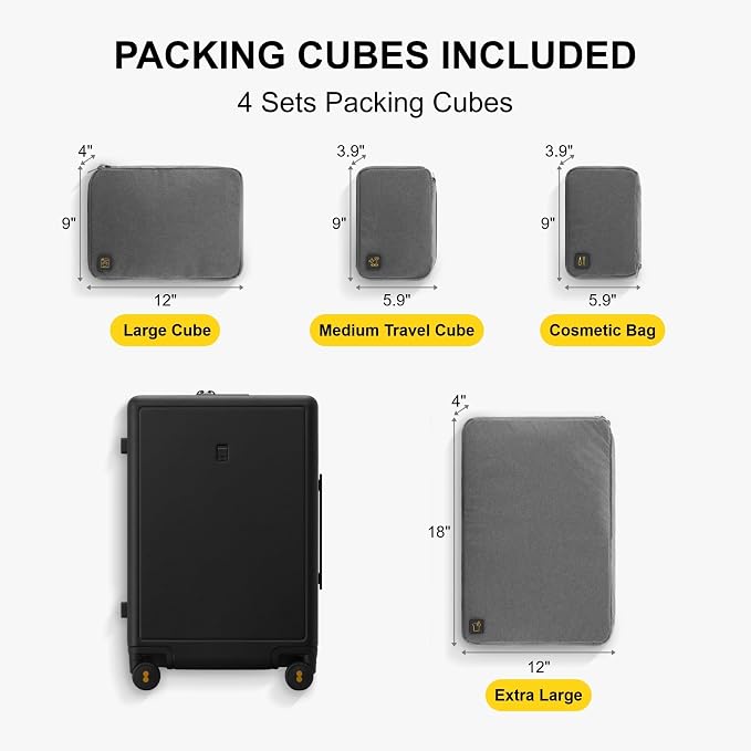 LEVEL8 Elegance Matte Luggage Set, 20 Inch Carry-on Luggage, 28“ Large Suitcase - Image 3