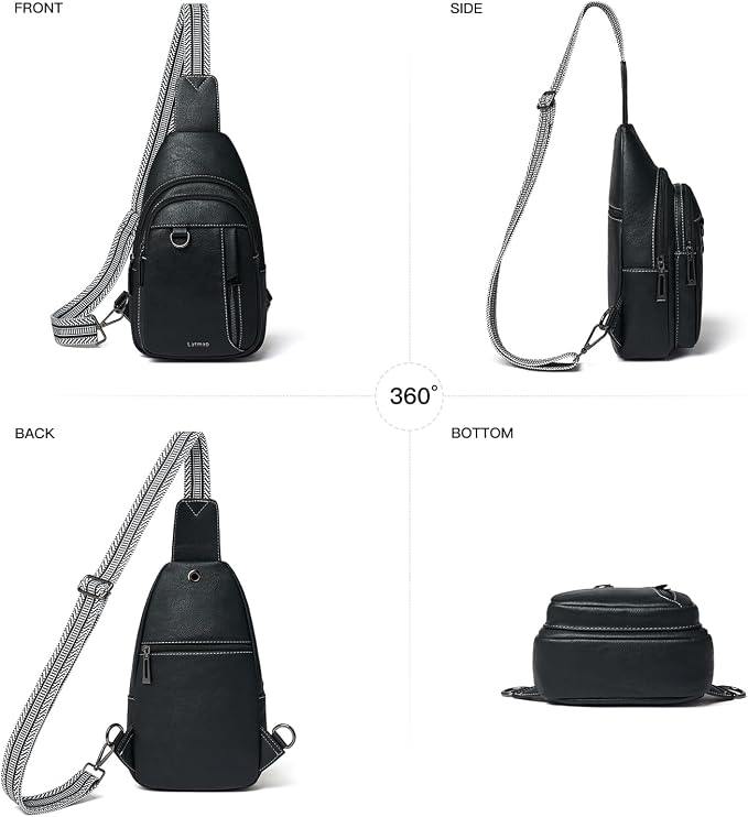 7L Sling Bag for Women Men Leather Small Sling Backpack Daypack Anti Theft - Image 5