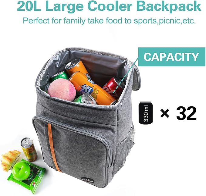 CODOBON Cooler Backpack 20L Insulated Backpack Coolers Lightweight Leak-Proof - Image 3