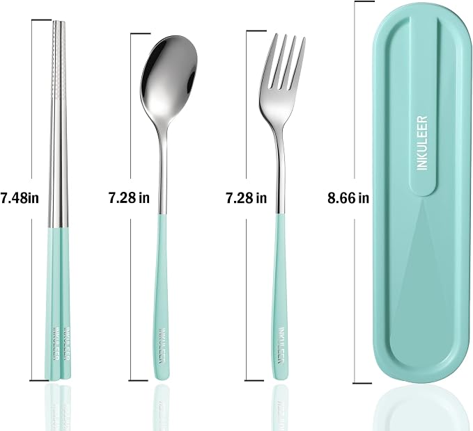 Travel cutlery set, 18/8 stainless steel cutlery, Reusable utensils set - Image 2