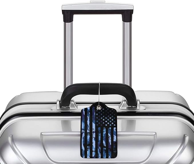 Set of 2 Luggage Tag for Suitcases Tie dye PU Leather Luggage Tag - Image 4